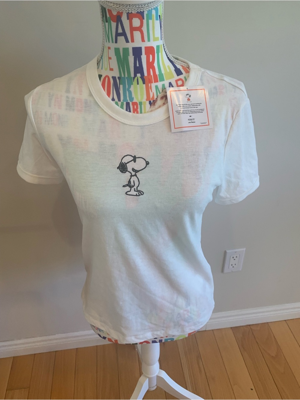 NWT Joe Fresh White Snoopy Tee with Small Graphic